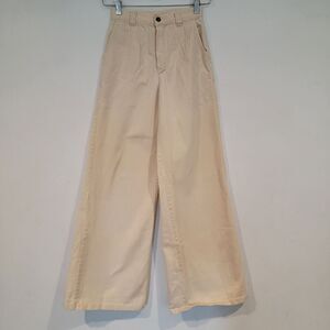 Vintage TIME and PLACE 70s Flared Wide Leg Bell Bottom High Waist Cream Pants